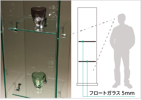 ガラス棚（2段）